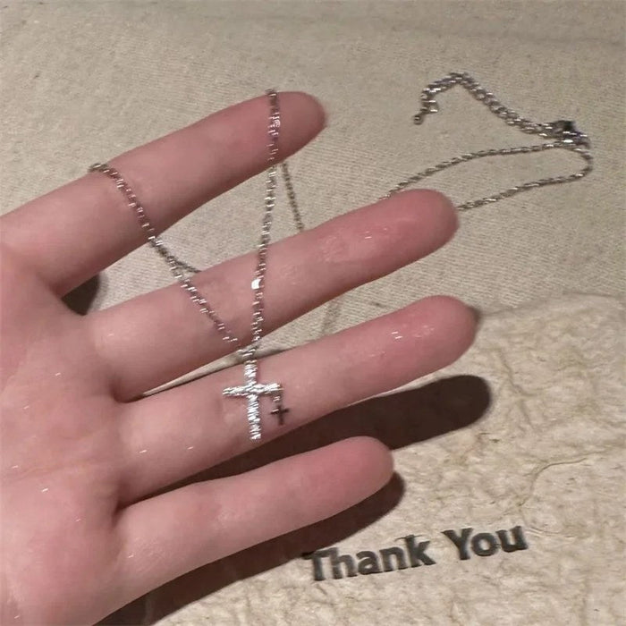 Petite Crystal Cross Necklace