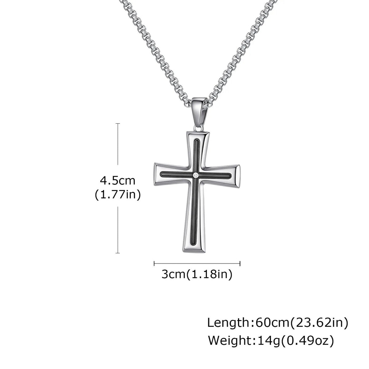 Men's Steel Cross Necklace: Choose Your Cross