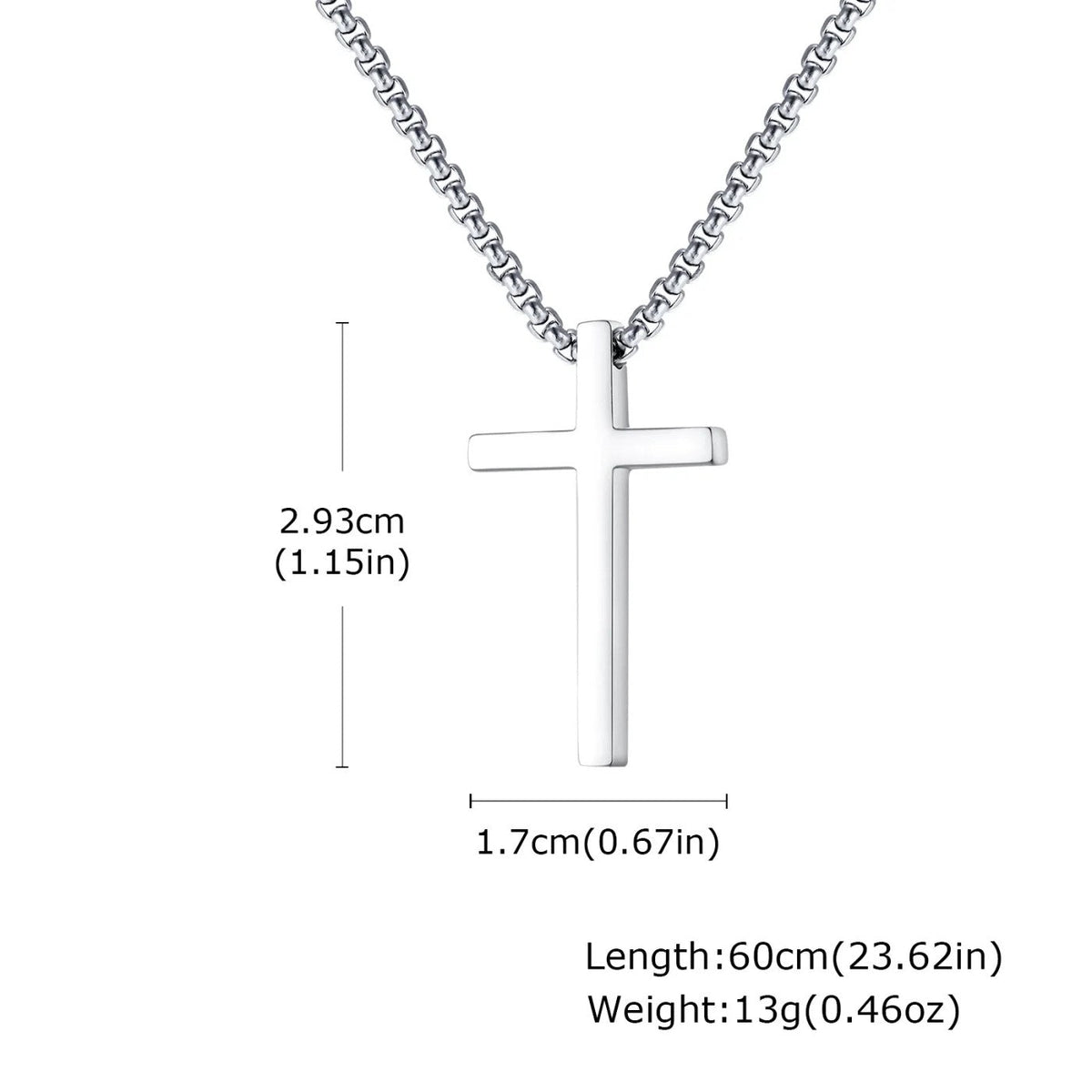 Men's Steel Cross Necklace: Choose Your Cross
