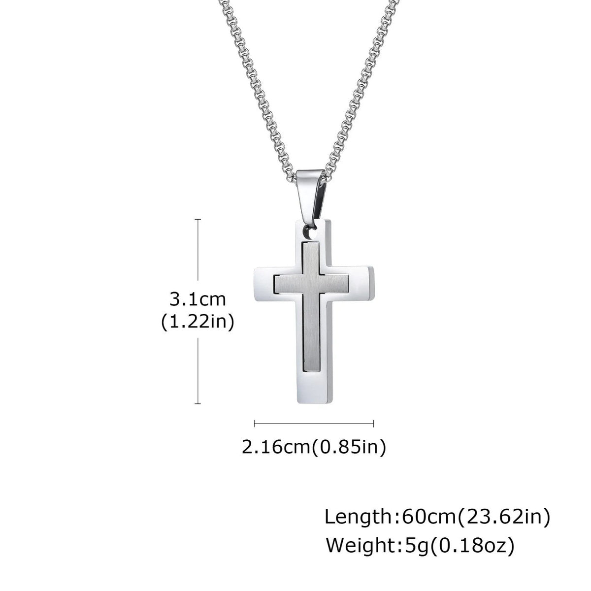 Men's Steel Cross Necklace: Choose Your Cross