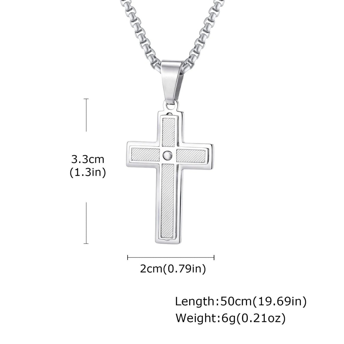 Men's Steel Cross Necklace: Choose Your Cross